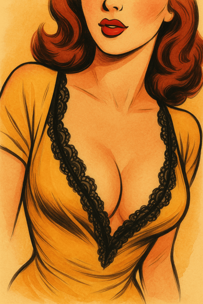 Escote femenino en estilo pin-up para artículo qué es hacer una cubana